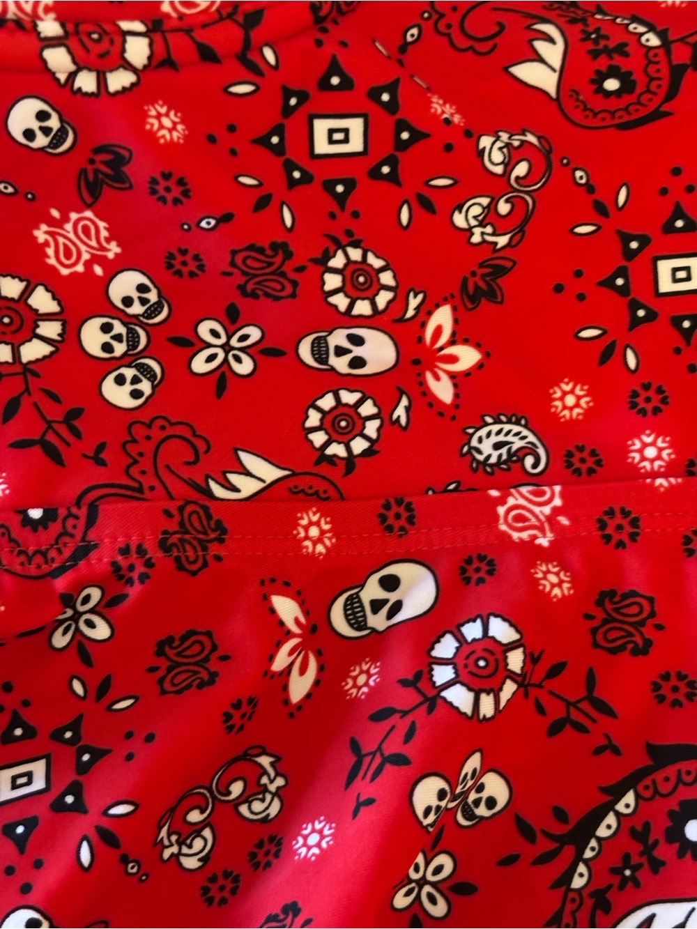 Torrid Red Bandana Skull Peplum Tankini Swimsuit 2X - Picture 2 of 9